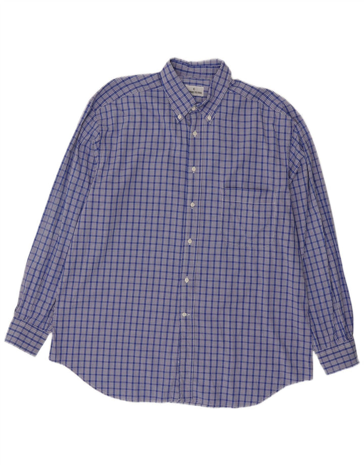 Рубашка мужская Cerruti 1881 XL синяя в клетку