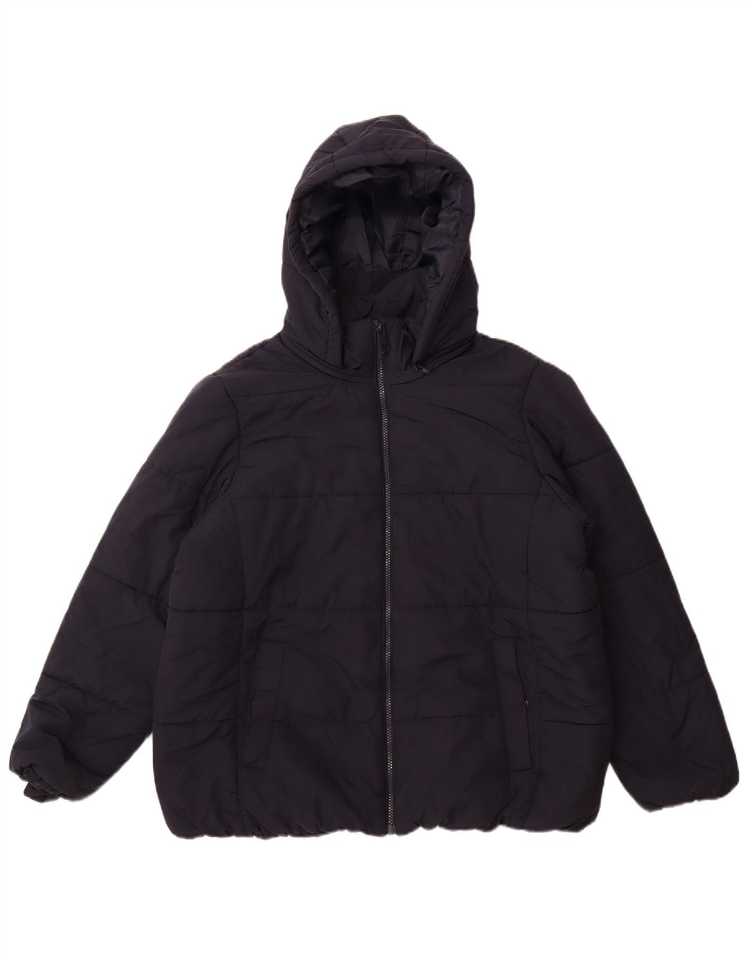 Женская стеганая куртка с капюшоном Marks & Spencer UK 18 XL Темно-синий полиэстер
