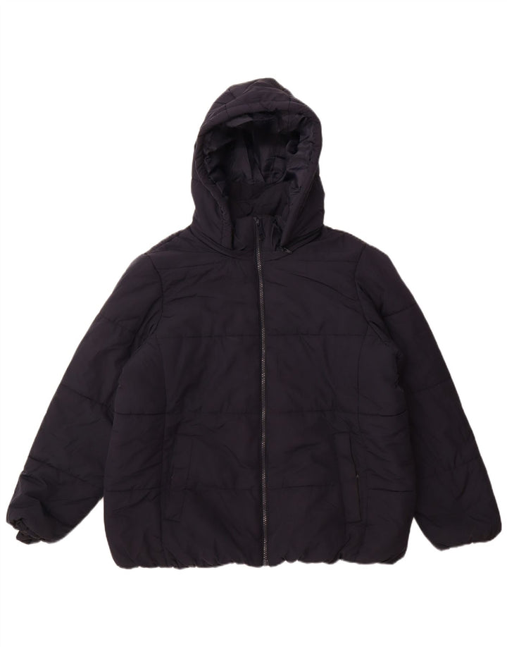 Женская стеганая куртка с капюшоном Marks & Spencer UK 18 XL Темно-синий полиэстер