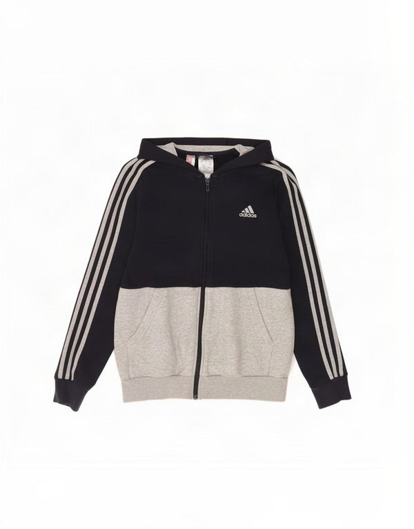 Свитер с капюшоном на молнии для мальчиков Adidas 13-14 лет, серый хлопок