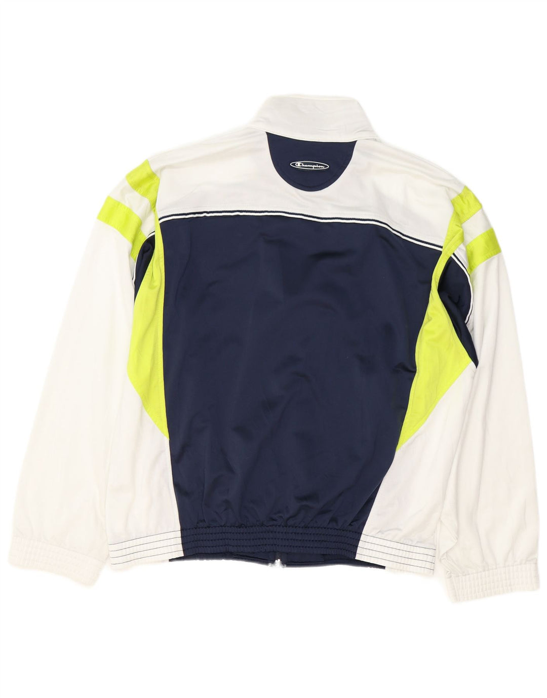 CHAMPION Mens Tracksuit Top Jacket Medium Navy Blue Colourblock Polyester