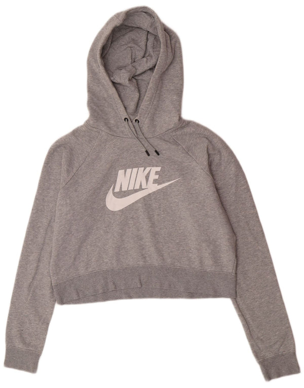 Женский джемпер с капюшоном большого размера с рисунком Nike UK 16, большой серый хлопок