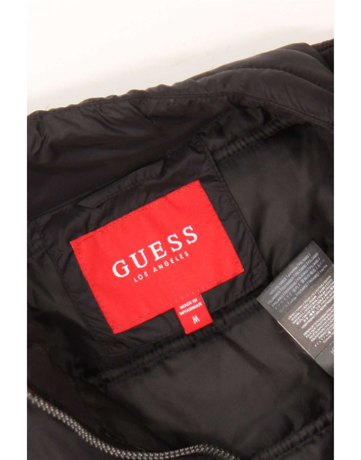 Guess Женская стеганая куртка UK 14, средний черный полиамид