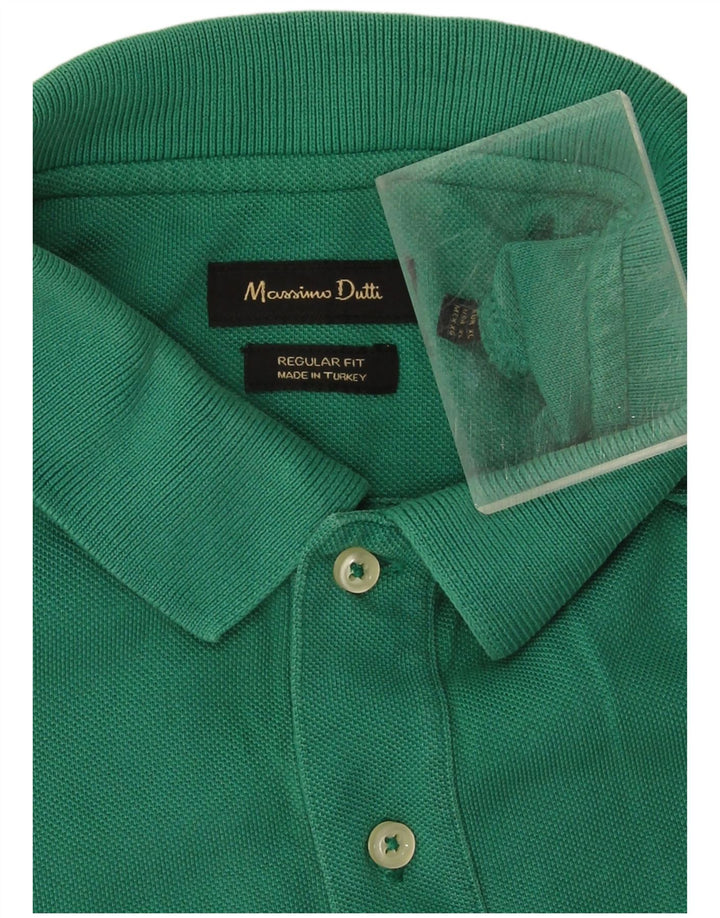 Мужская рубашка-поло обычного кроя Massimo Dutti XL зеленая