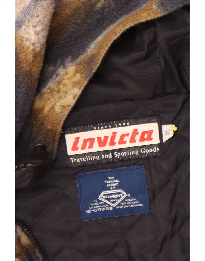 Мужская флисовая куртка Invicta с капюшоном UK 42 XL, полиэстер в разноцветную клетку