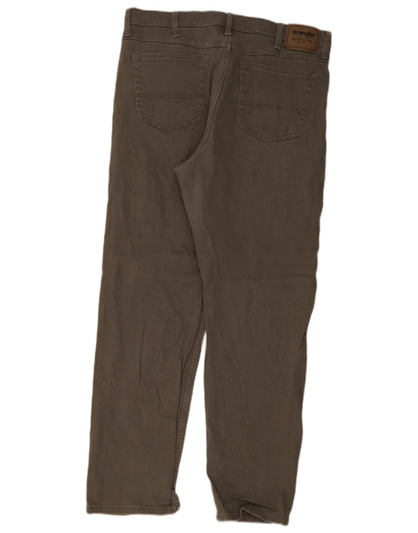Мужские прямые повседневные брюки Wrangler W37 L32 цвета хаки, хлопок