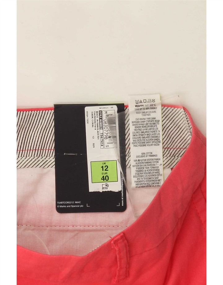 Женские шорты чинос Marks & Spencer UK 12 Medium W32 Розовый хлопок