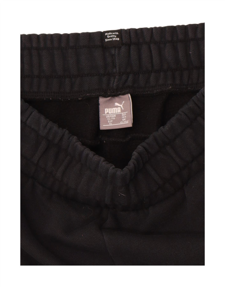 PUMA Спортивный костюм с графическим рисунком для мальчиков, брюки для бега, 13–14 лет, черный хлопок