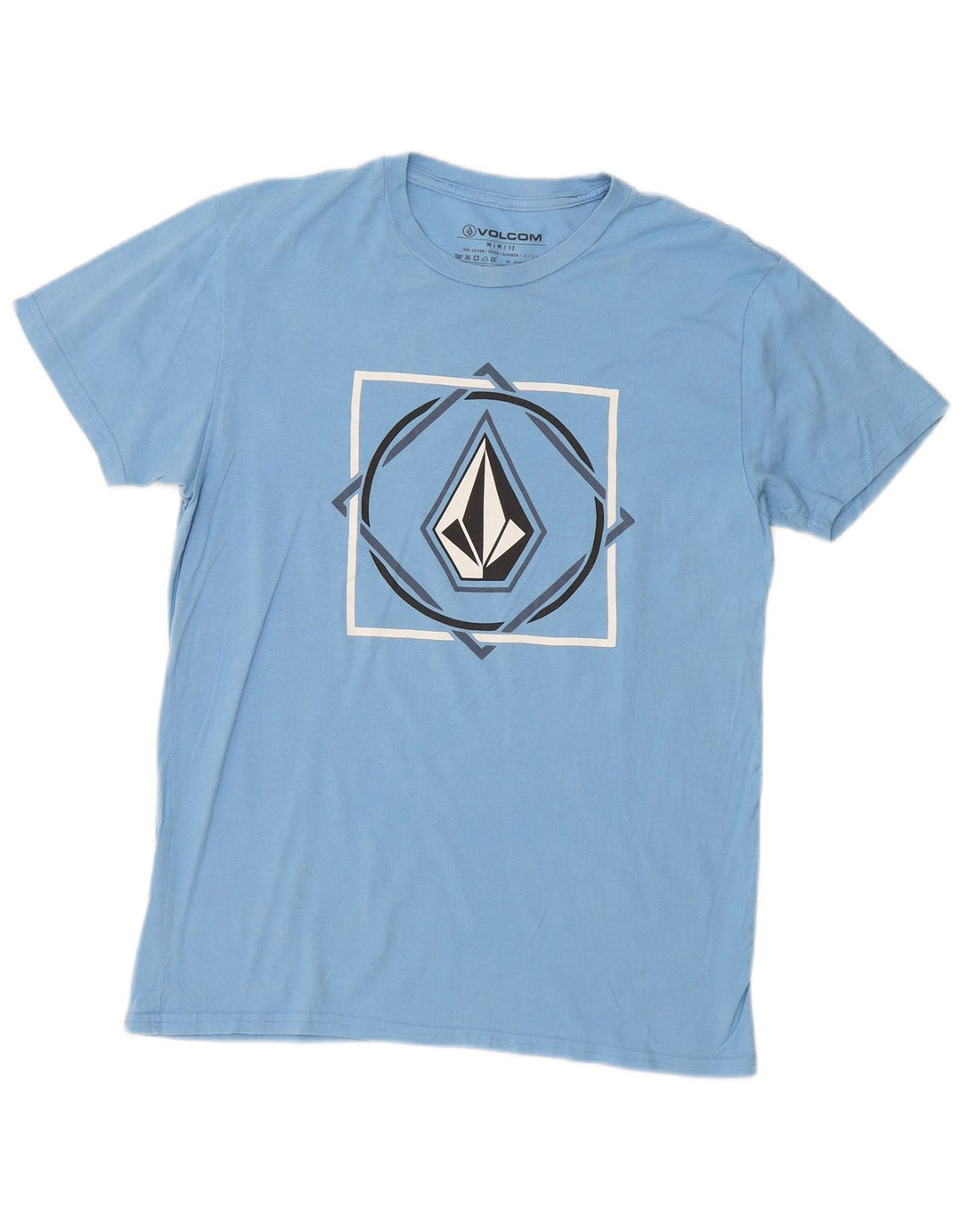 Мужская футболка Volcom с рисунком Top UK 14, средний синий хлопок
