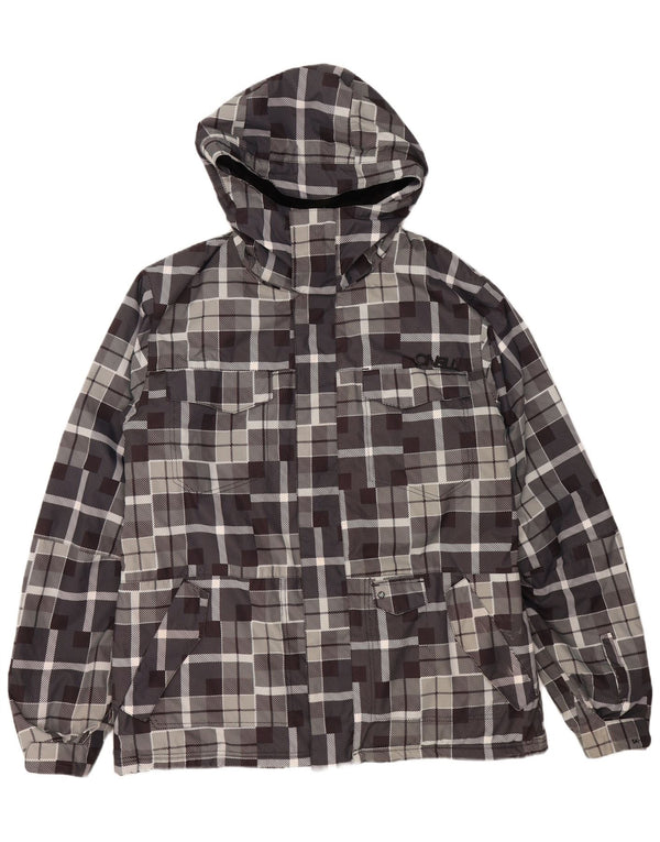 Мужская ветровка с капюшоном O'NEILL UK 40, большая серая с геометрическим рисунком