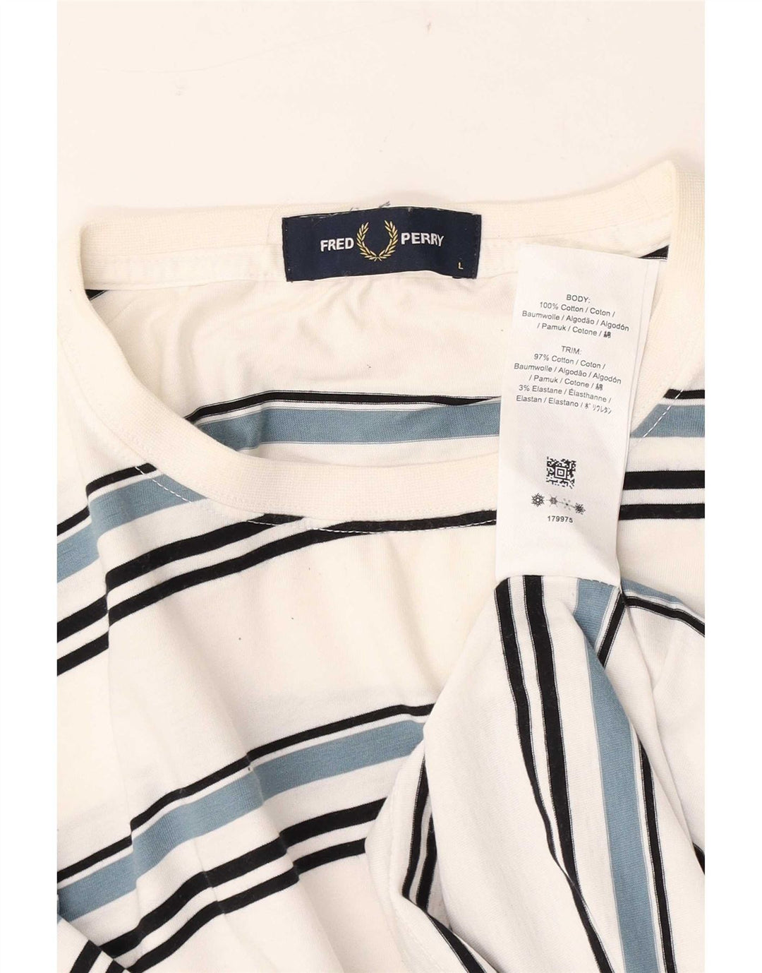 Мужская футболка Fred Perry из хлопка в большую белую полоску