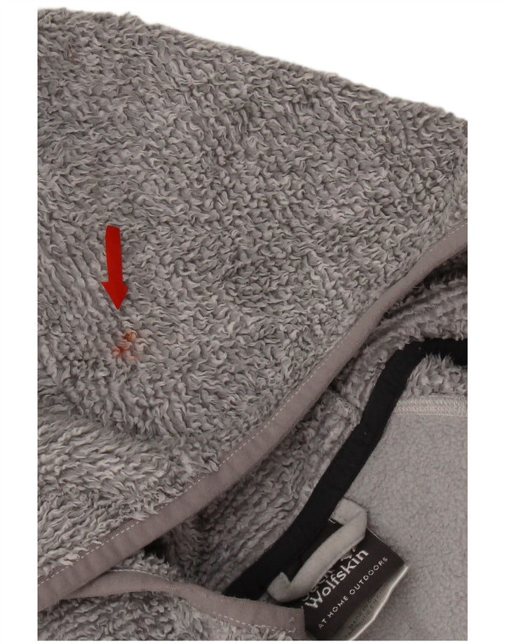 Женская флисовая куртка с капюшоном Jack Wolfskin UK 12, средний серый полиэстер