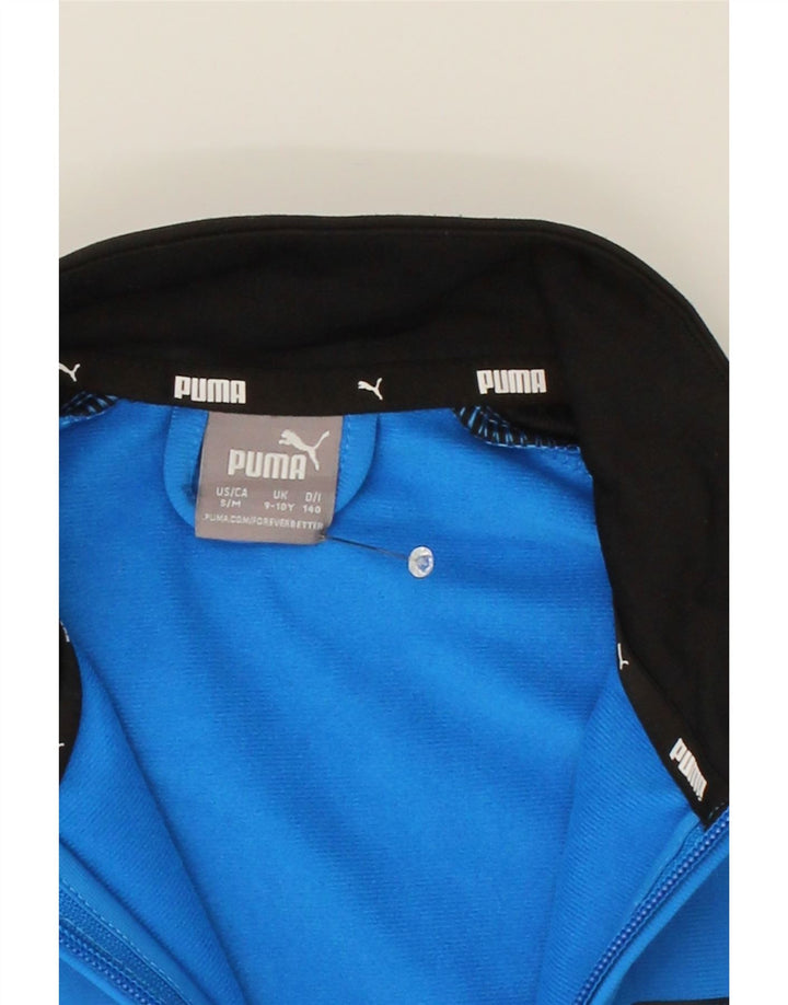 PUMA Boys Graphic Tracksuit Top Jacket 9-10 Years Blue Colourblock Vintage Puma and Second-Hand Puma from Messina Hembry 