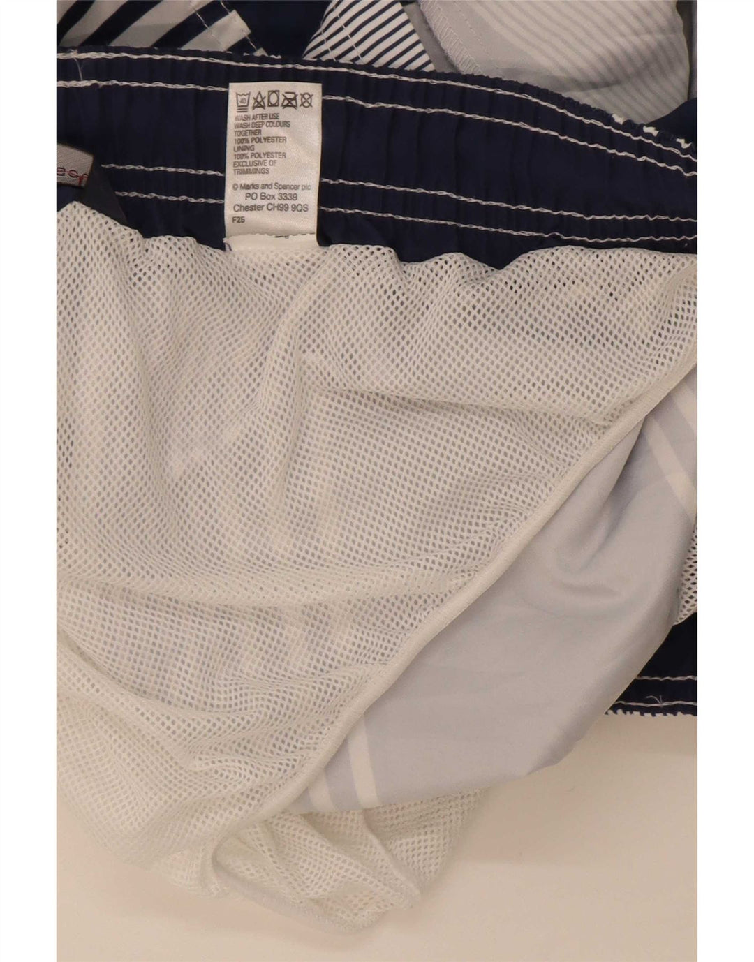 Мужские шорты для плавания Marks & Spencer, полиэстер, темно-синие полоски, большие размеры