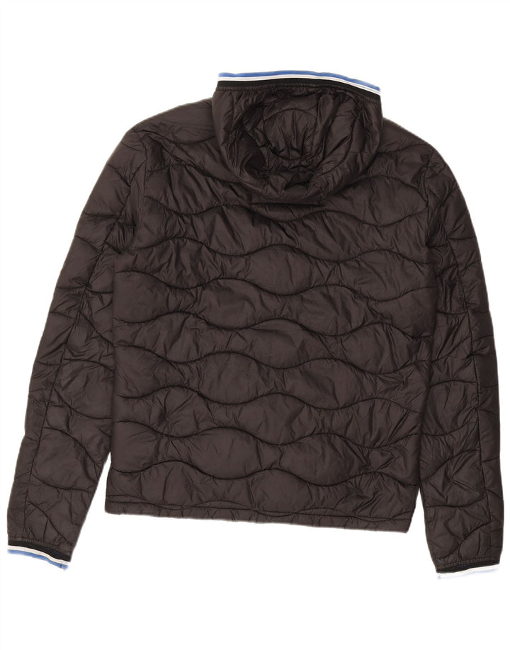 SUPERDRY Мужская утепленная куртка с капюшоном UK 36, маленькая, черный нейлон