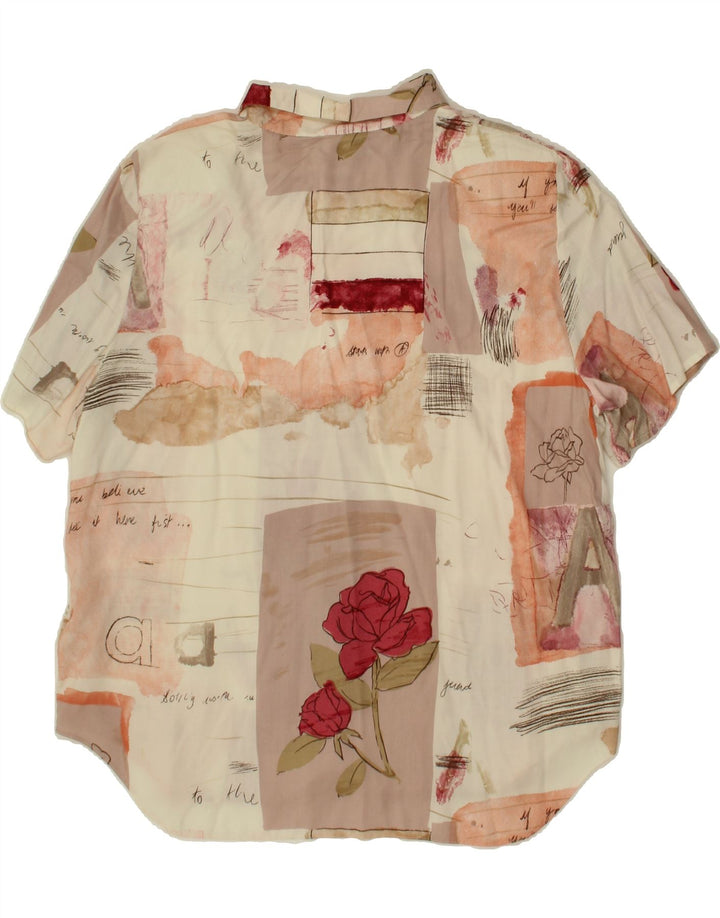 CLASSICS Womens Short Sleeve Shirt Blouse UK 18 XL Beige Patchwork Viscose Vintage Classics and Second-Hand Classics from Messina Hembry 