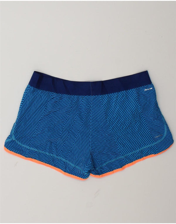 Женские спортивные шорты Adidas Climalite UK 12/14, средние синие в тонкую полоску