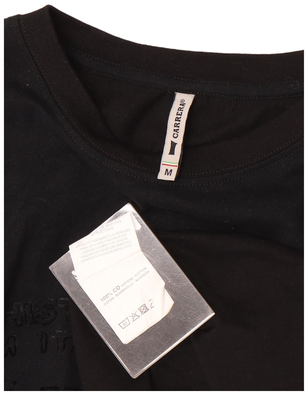 Мужской топ Carrera с длинными рукавами и рисунком, средний черный хлопок