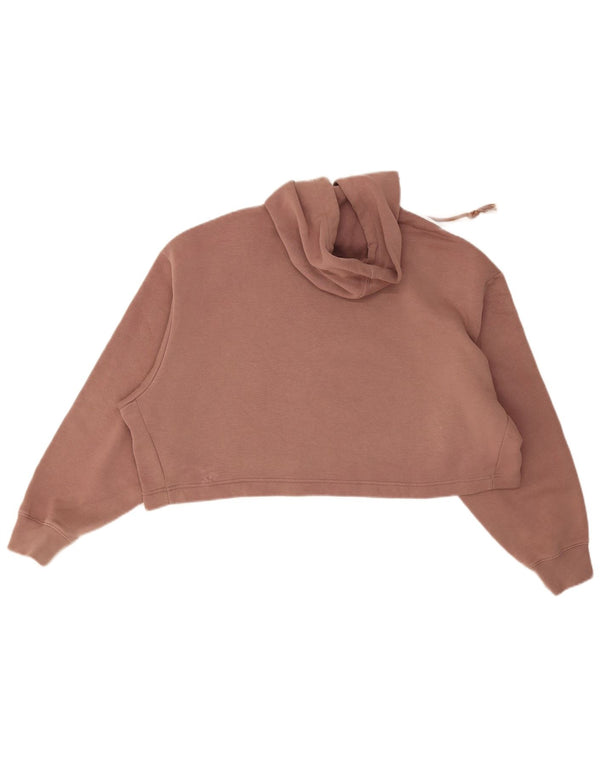 Женский укороченный джемпер с капюшоном Adidas Oversized UK 14, хлопковый средний коричневый цвет