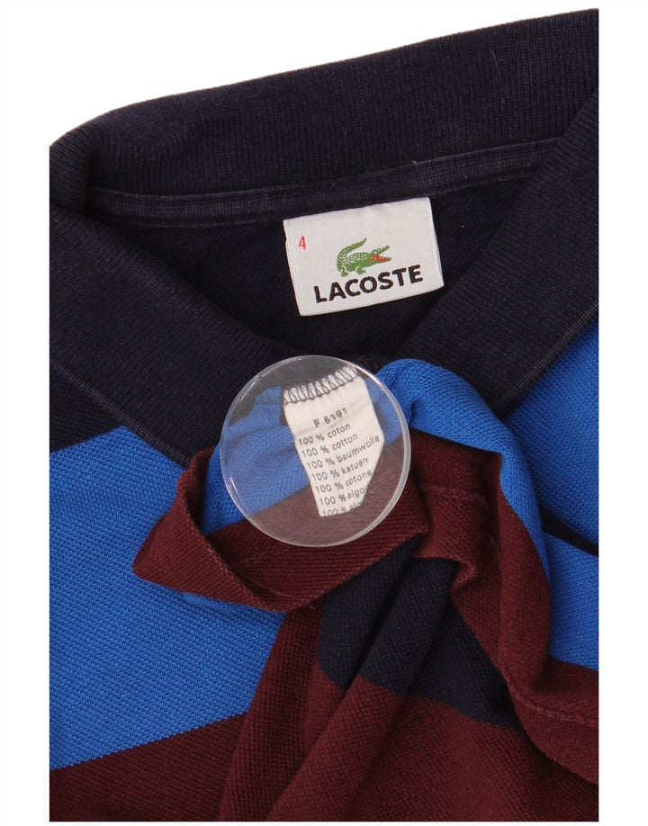 Мужская рубашка-поло для регби Lacoste, размер 4, средняя, в разноцветную полоску