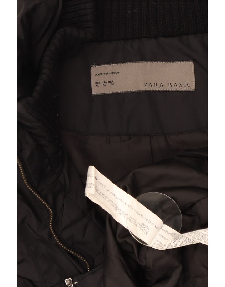 Женская стеганая куртка Zara UK 18 XL, черный полиэстер