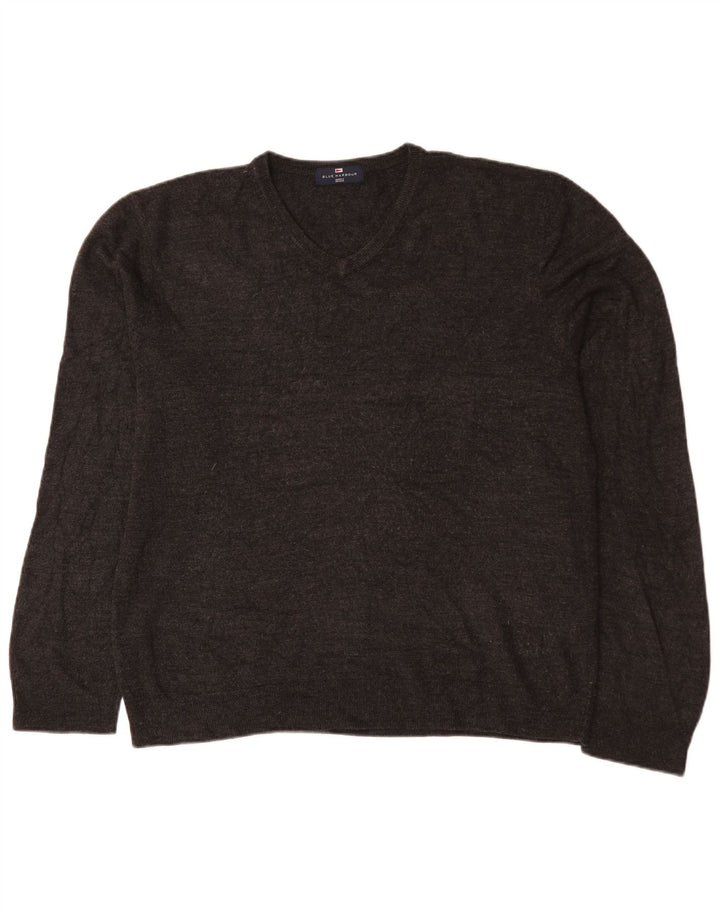 Мужской джемпер с v-образным вырезом Mark & Spencer Blue Harbour XL, серый акрил
