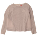 NIKE Womens Sweatshirt Jumper UK 16 Large Grey Flecked Cotton