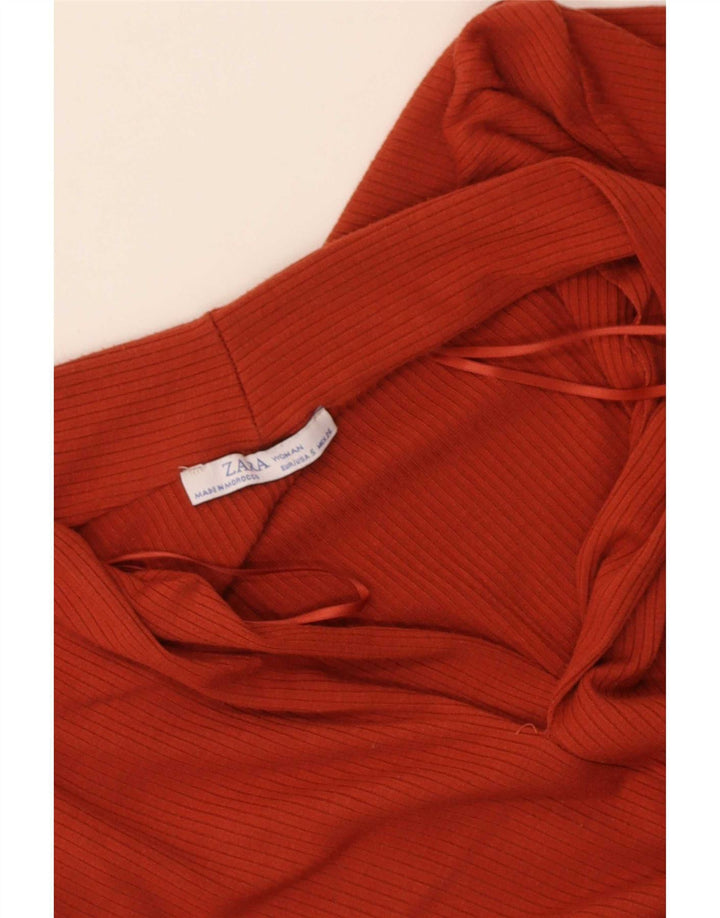 Женская блузка Zara Top UK 8, маленькая оранжевая
