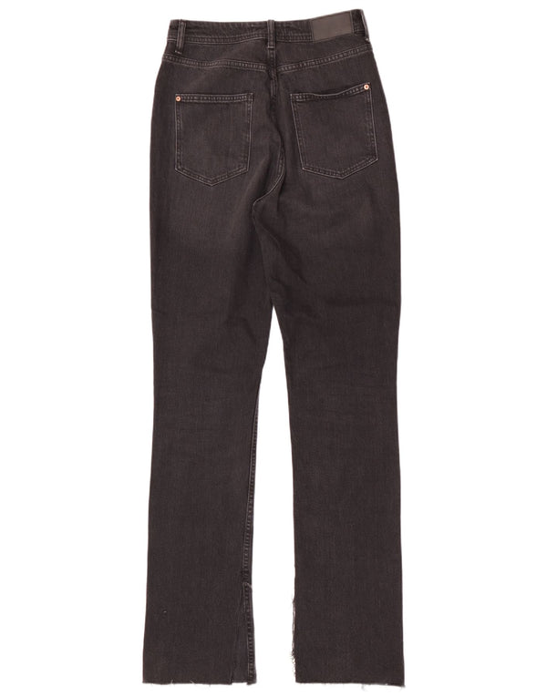 Zara Womens High Waist Bootcut Jeans EU 38 Small W28 L34 Black Cotton