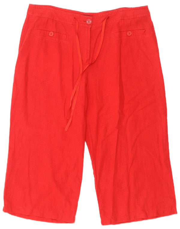 Женские шорты-бермуды Marks & Spencer UK 16, большие, W34, красные льняные