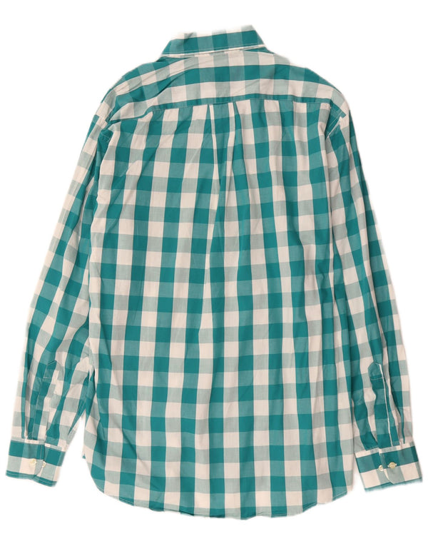 Enara Camicece Mens Shirt Medium Green Gingham Cotton
