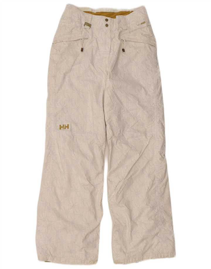 Женские лыжные брюки Helly Hansen UK 6 XS из полиамида белого цвета с цветочным принтом