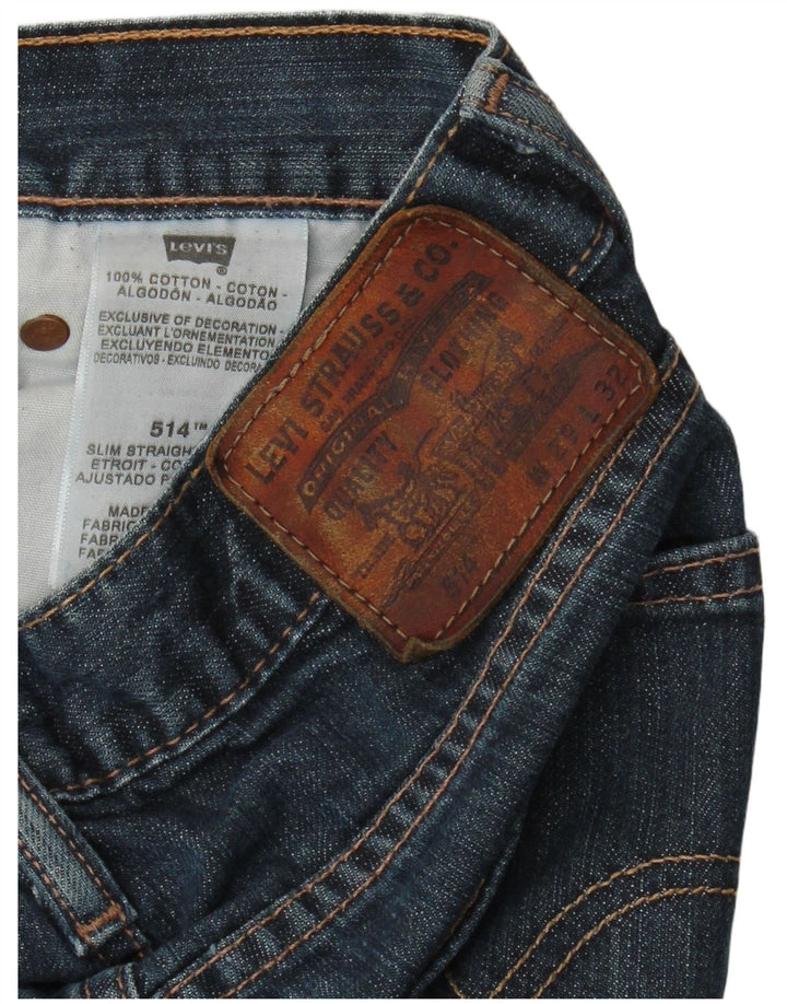 Мужские прямые узкие джинсы Levi's 514 W29 L32 синие, хлопок