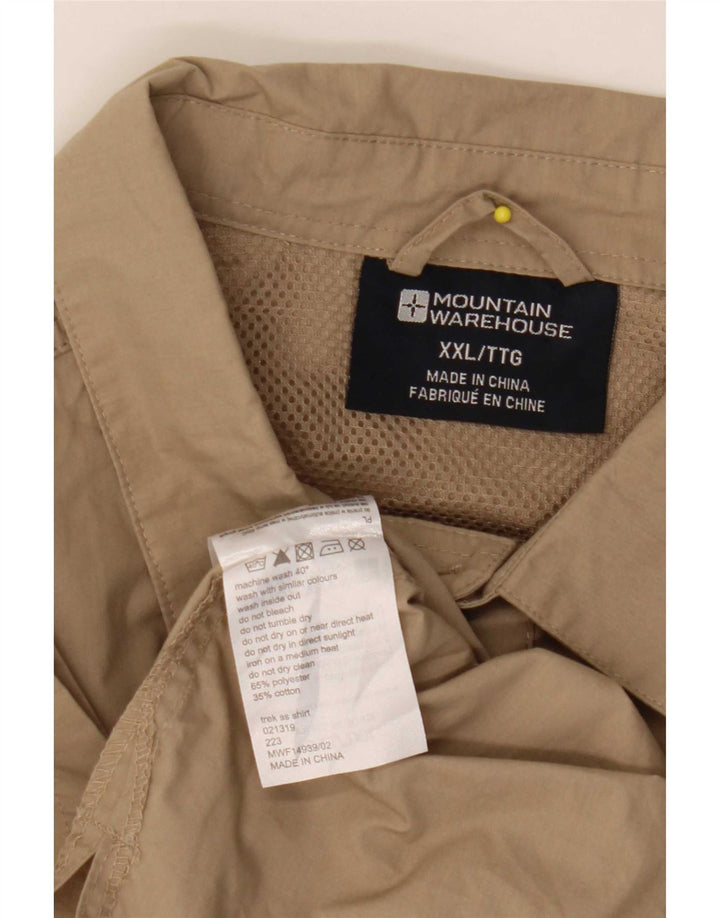 Мужская рубашка с коротким рукавом Mountain Warehouse 2XL, бежевый полиэстер