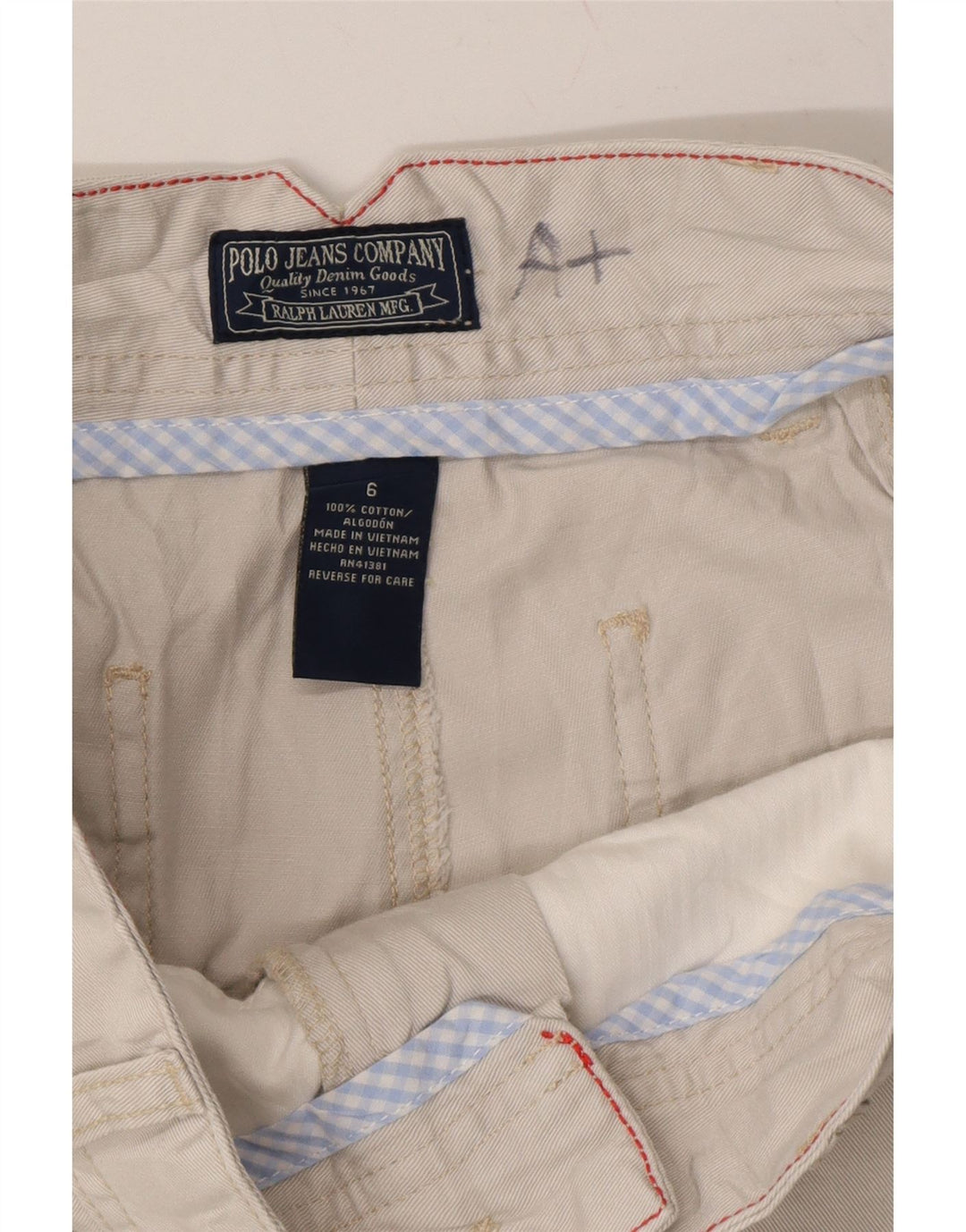 RALPH LAUREN Womens Chino Shorts US 6 Medium W30  White Cotton Vintage Ralph Lauren and Second-Hand Ralph Lauren from Messina Hembry 