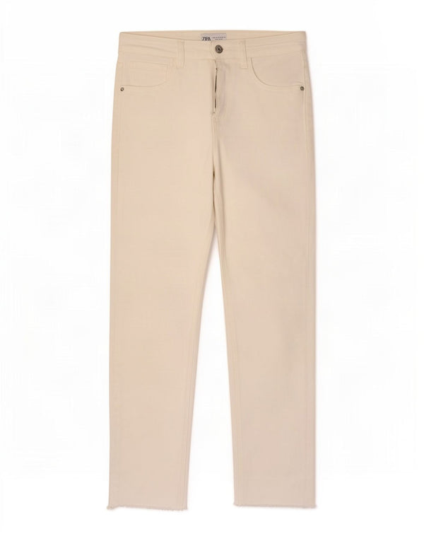 Zara Womens High Waist Jeans EU 36 XS W26 L27 White Cotton