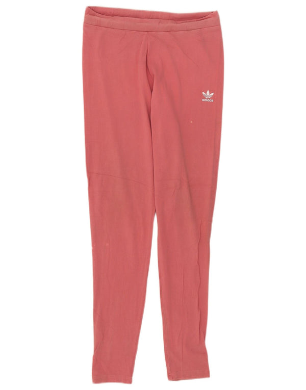 Женские леггинсы Adidas UK 12, хлопок среднего розового цвета