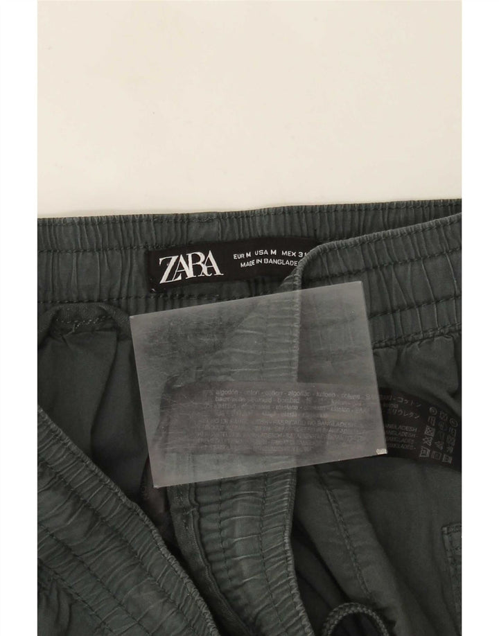 Женские джоггеры Zara Medium W28 L26, зеленые хлопковые брюки