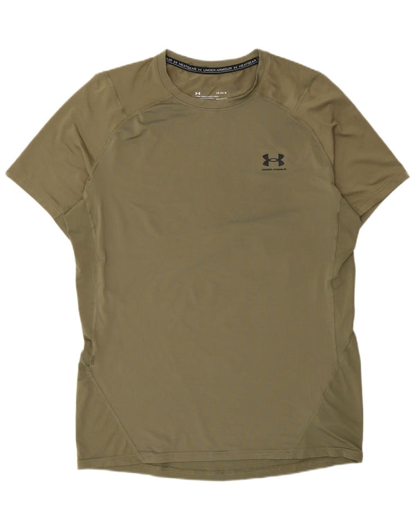 Мужская футболка Under Armour Heat Gear, верх, большой цвет, полиэстер цвета хаки