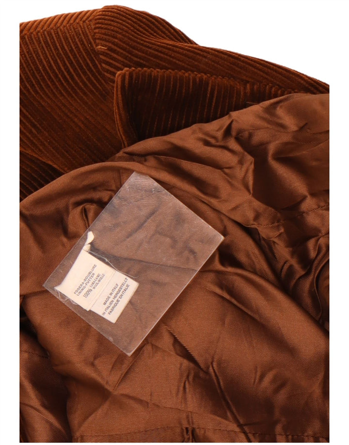 Винтажный женский пиджак на 3 пуговицах, Великобритания 14, средний коричневый цвет Argyle/Diamond