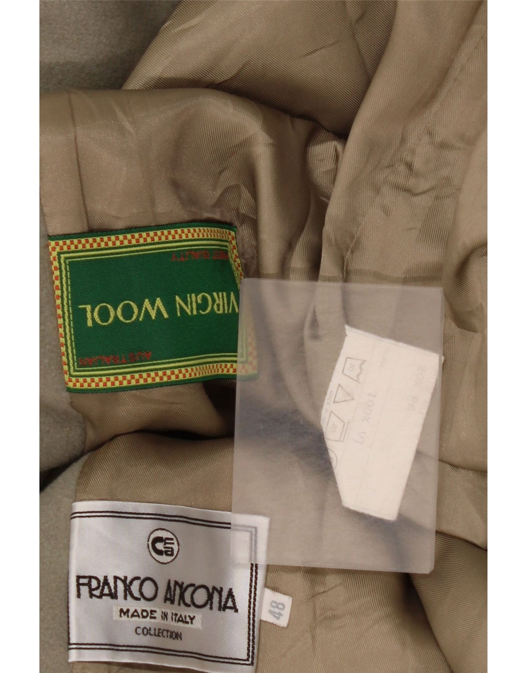 Мужской дафлкот Franco Ancona IT 48 Medium Grey Wool