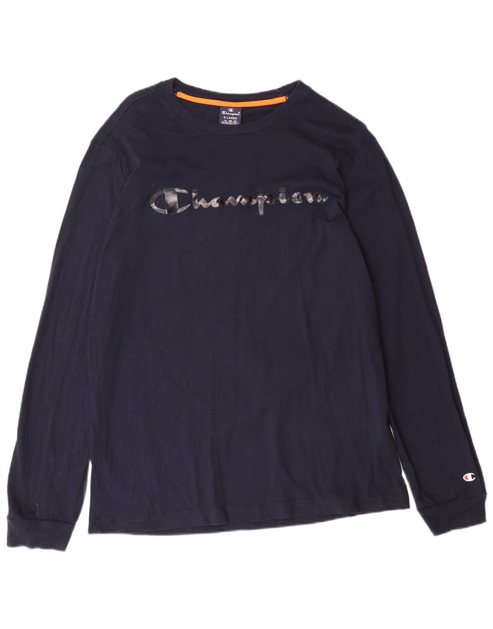 Женская футболка с рисунком Champion, топ XL, темно-синий, хлопок