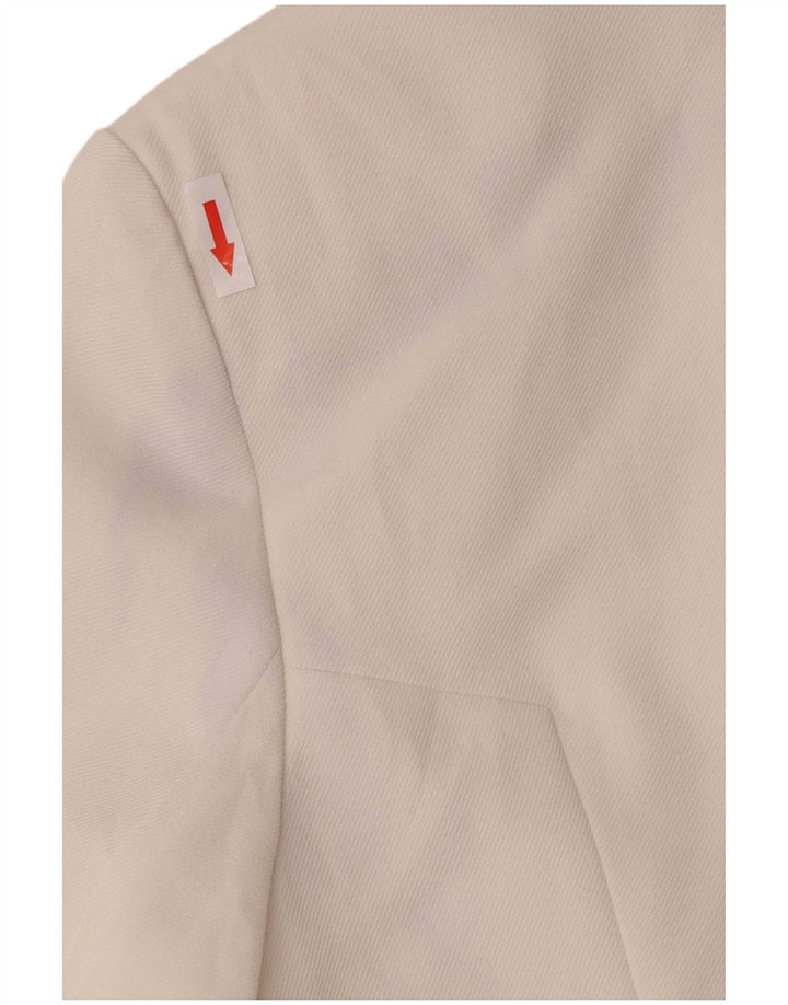 Женский пиджак на 3 пуговицах Jurgen Michaelsen, Великобритания 10, маленький белый полиэстер