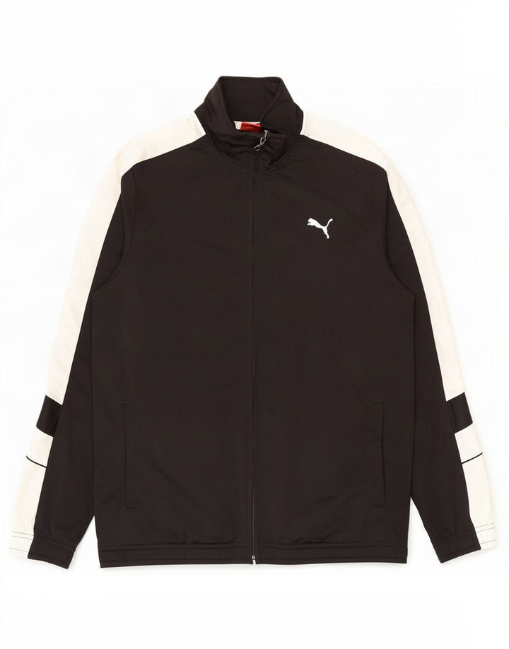 Мужской спортивный костюм Puma, верхняя куртка среднего черного цвета с цветными блоками