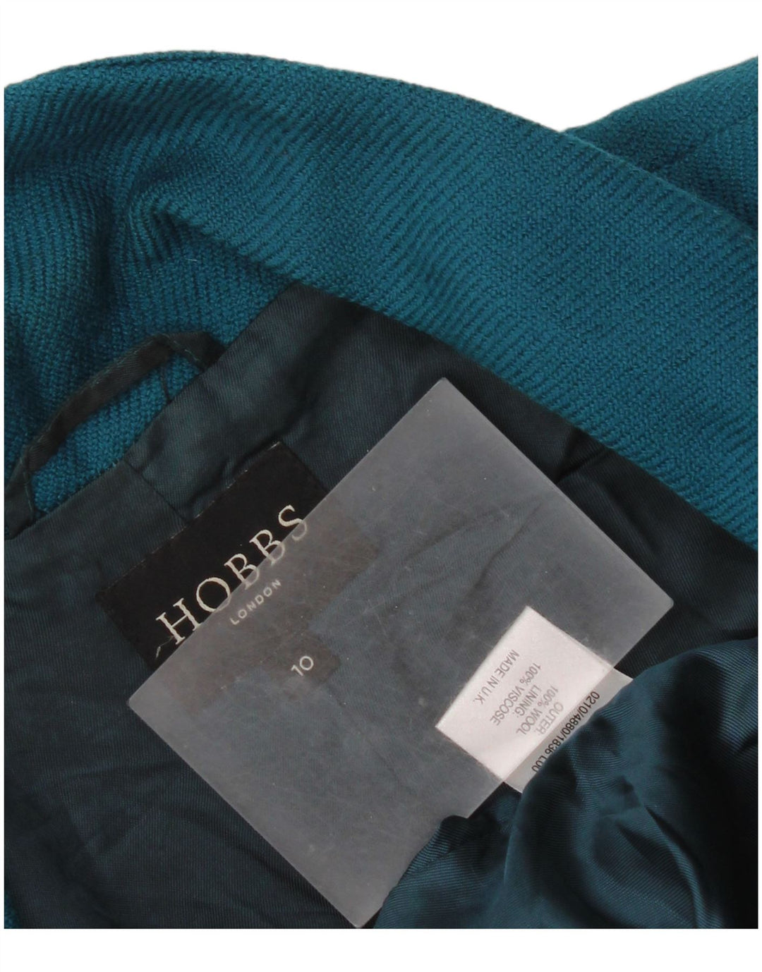 Женский укороченный пиджак Hobbs на 2 пуговицах, Великобритания 10, маленький синий шерстяной пиджак