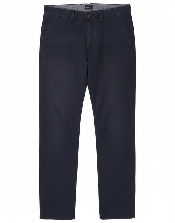 Мужские узкие брюки-чиносы Gant W32 L32, темно-синие, хлопковые