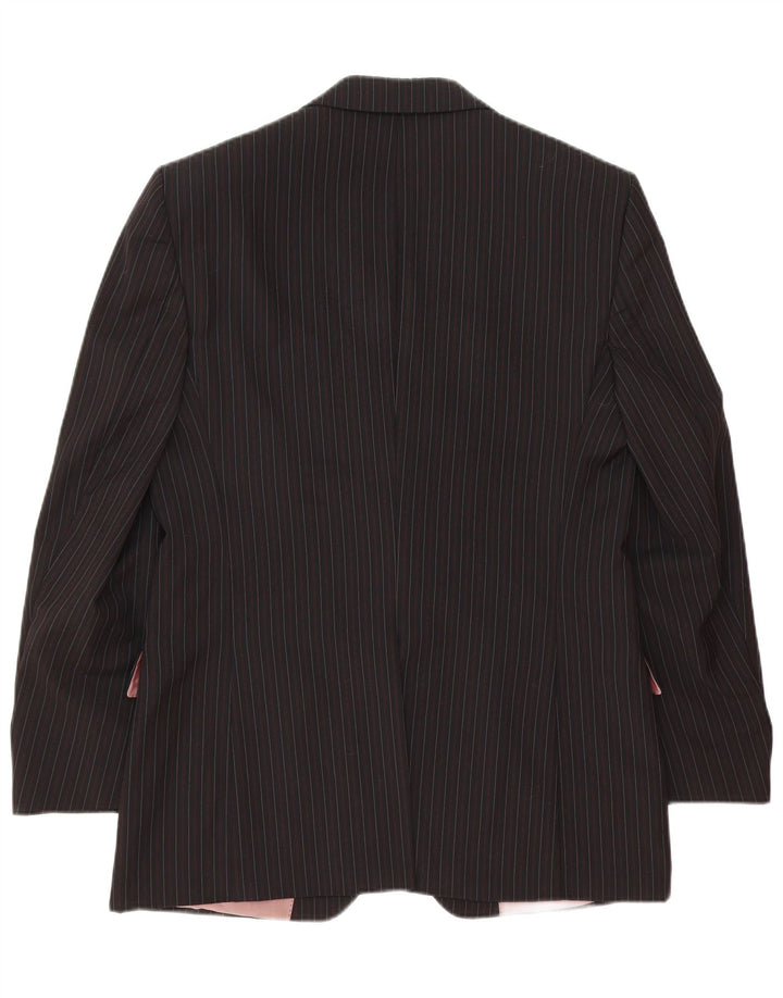 Мужской пиджак с 3 пуговицами Hugo Boss IT 52 XL, черная классическая шерсть в тонкую полоску