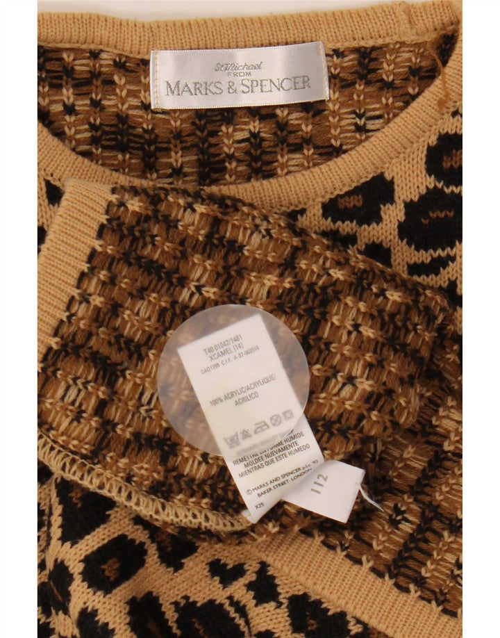 Женский джемпер с круглым вырезом Marks & Spencer, Великобритания 14, большой коричневый