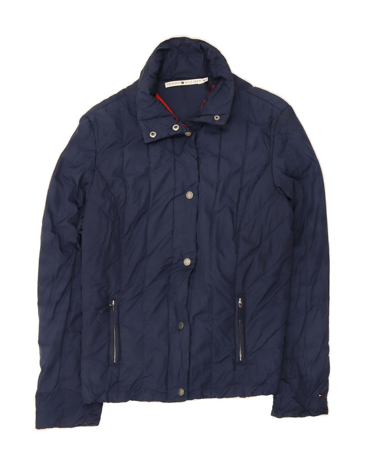 TOMMY HILFIGER Womens Padded Jacket UK 12 Medium Navy Blue Polyester Vintage Tommy Hilfiger and Second-Hand Tommy Hilfiger from Messina Hembry 