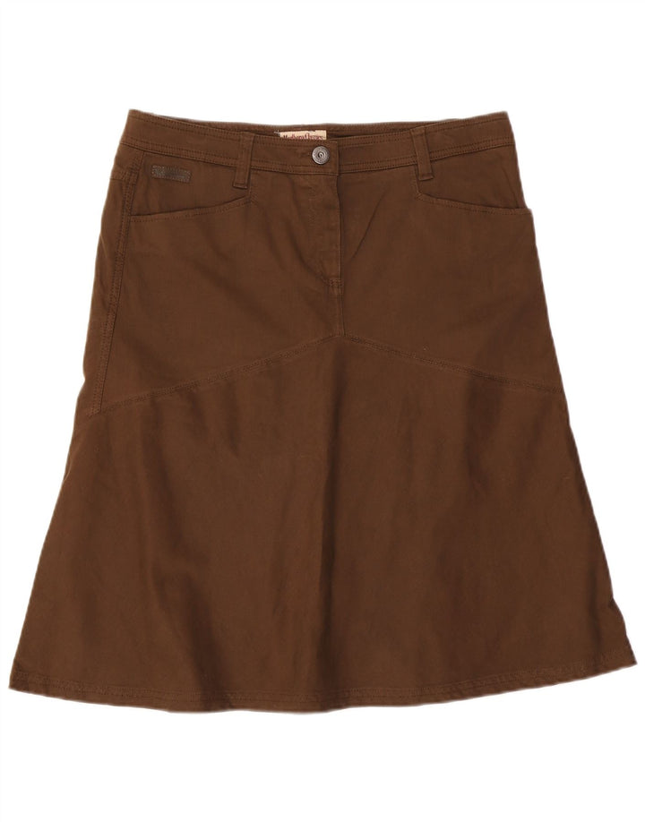 Женская юбка-трапеция Marlboro Classics EU 48 XL W36 Коричневая классическая хлопковая юбка